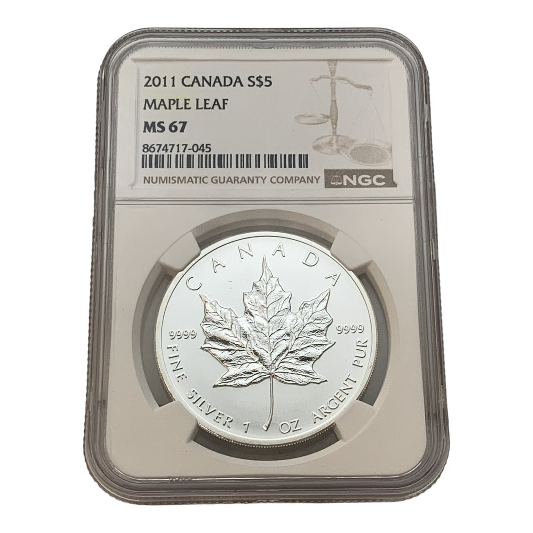 Ngc 2011 $5 Canada Maple Leaf 1oz. Silver Round - 3
