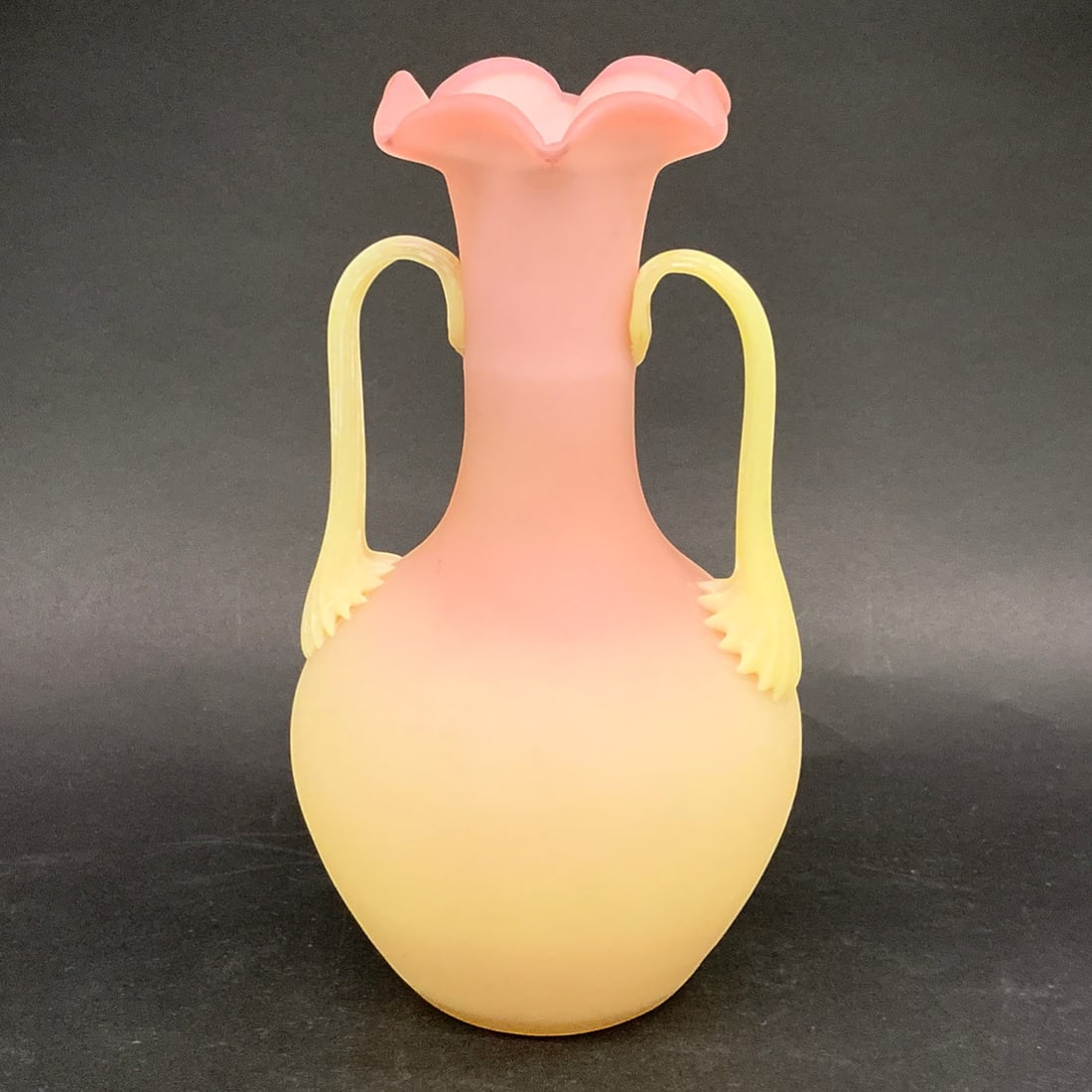Mt. Washington Burmese Satin Glass Vase (1 of 10)