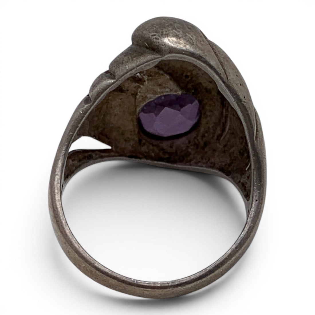 Sterling Silver & Purple Stone Ring - 4