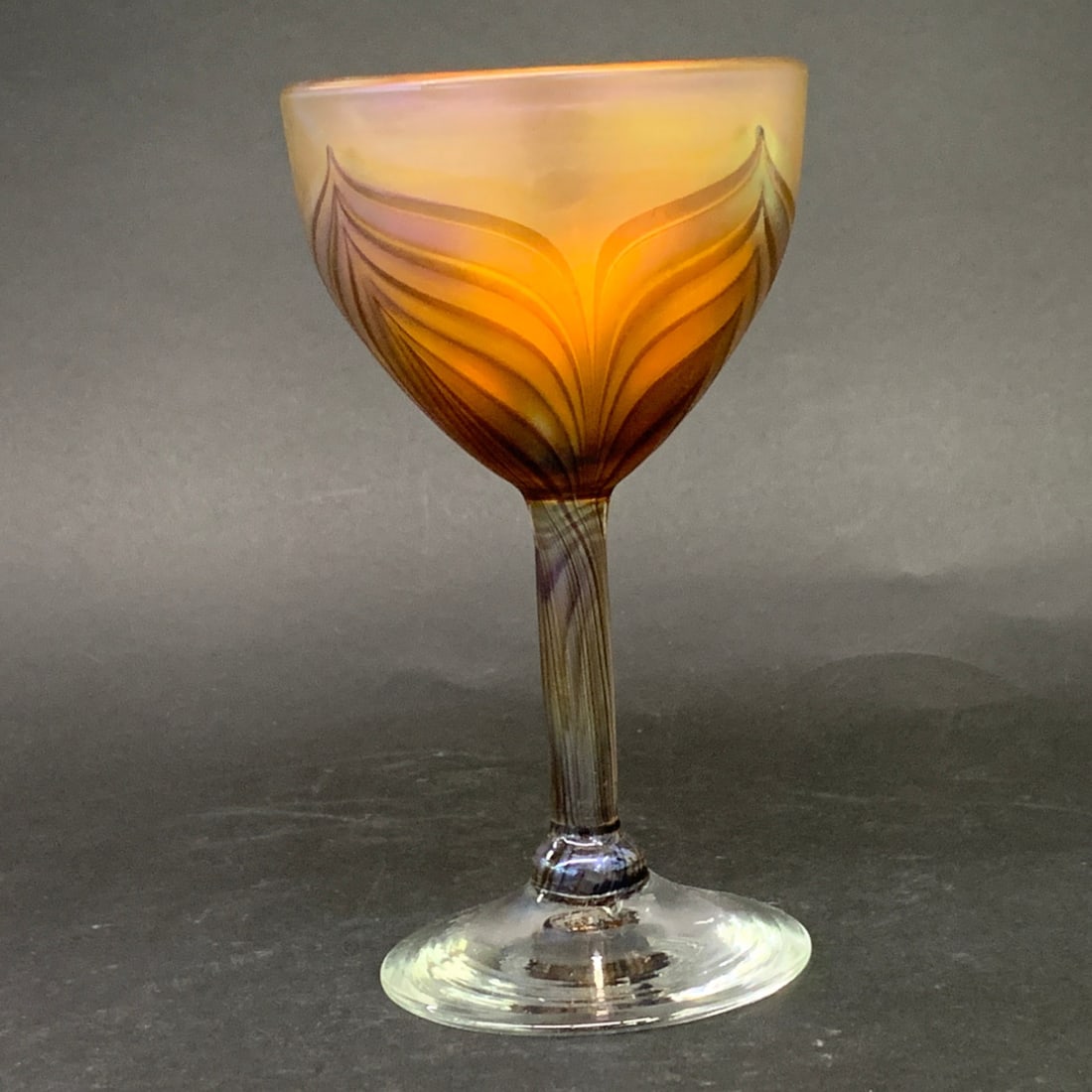 Lundberg Studios Iridescent Pulled Feather Glass - 3