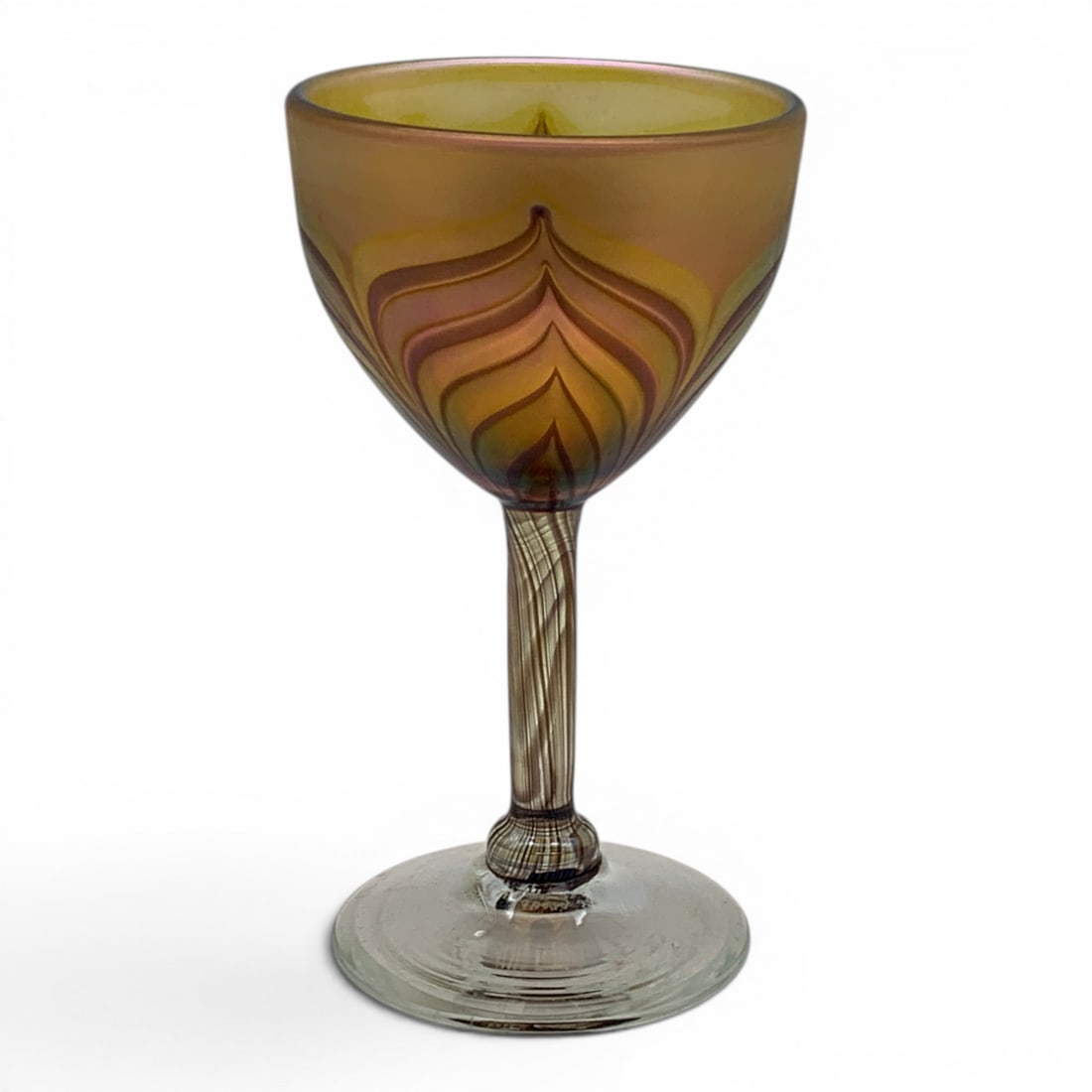 Lundberg Studios Iridescent Pulled Feather Glass - 7
