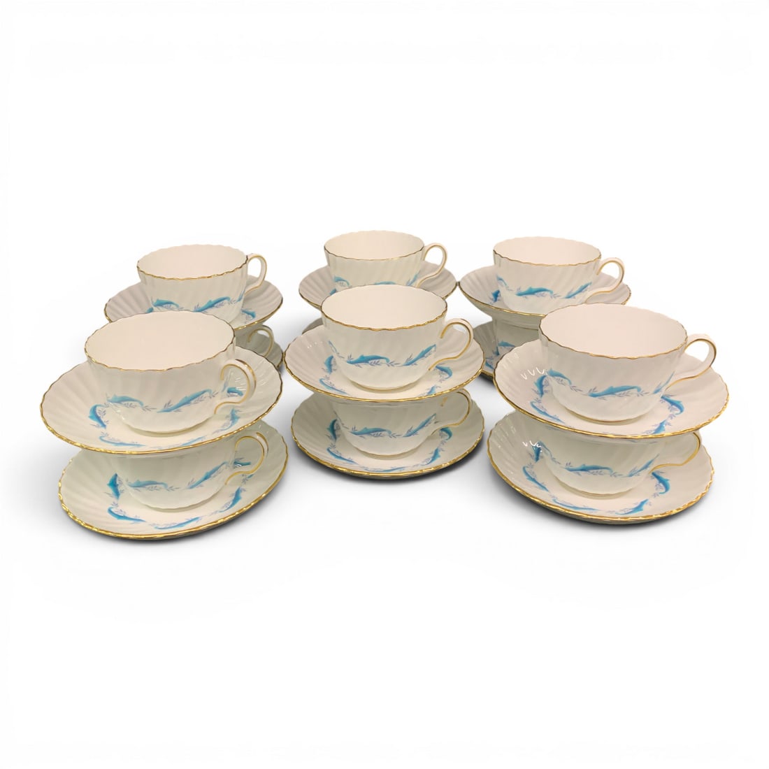 Set Of 12 Minton Bone China Cups & Saucers (1 of 11)