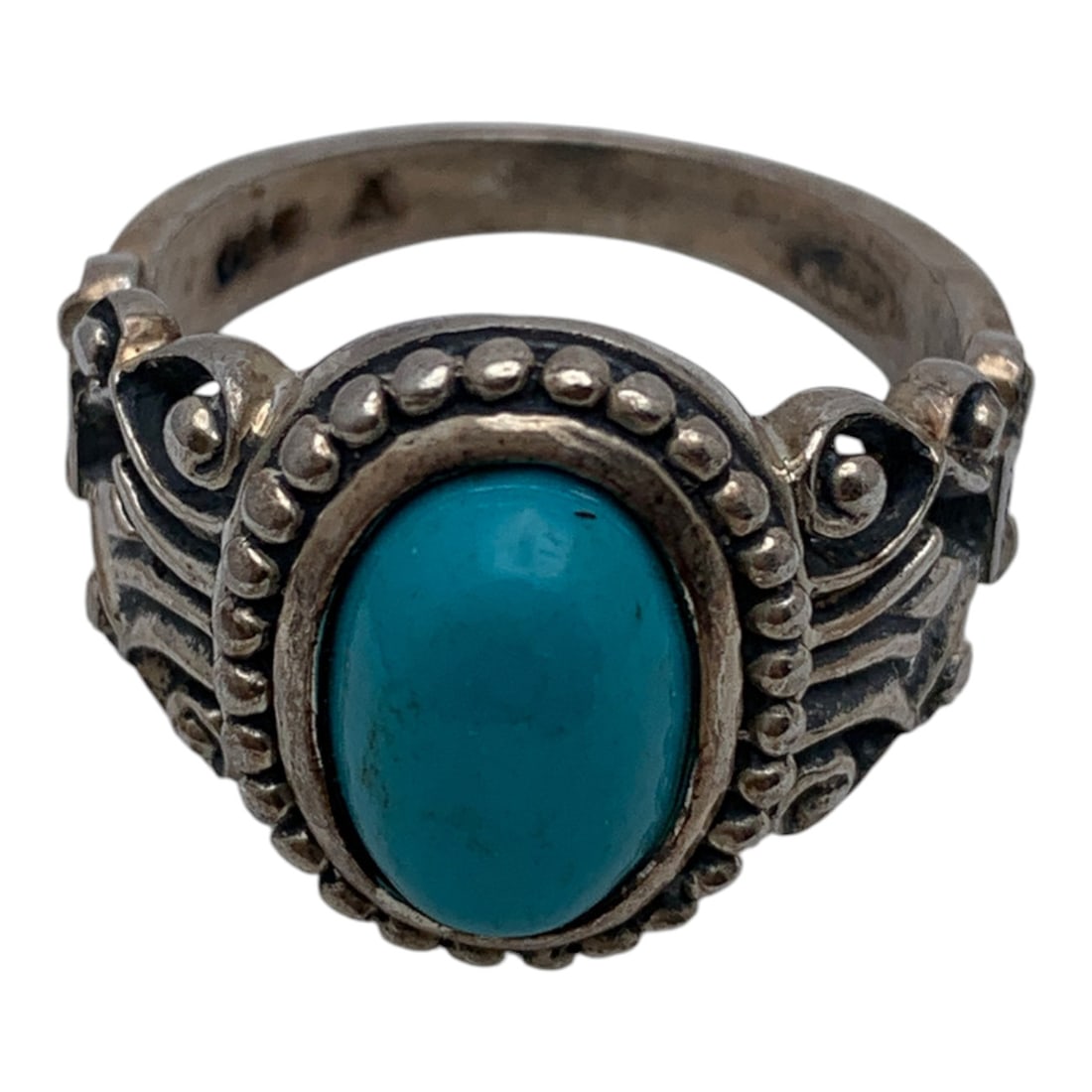 Sterling Silver & Blue Turquoise Ring - 2