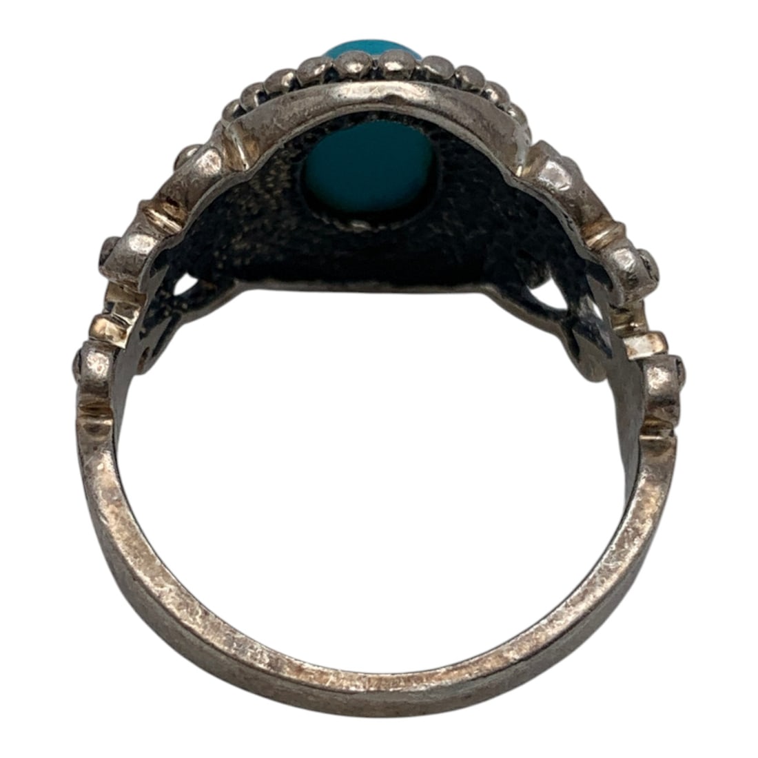 Sterling Silver & Blue Turquoise Ring - 4