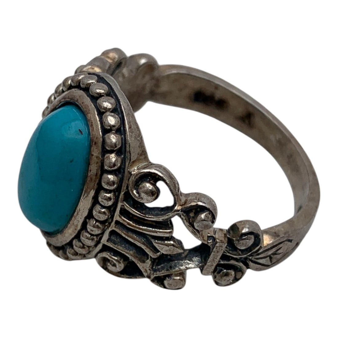 Sterling Silver & Blue Turquoise Ring - 5