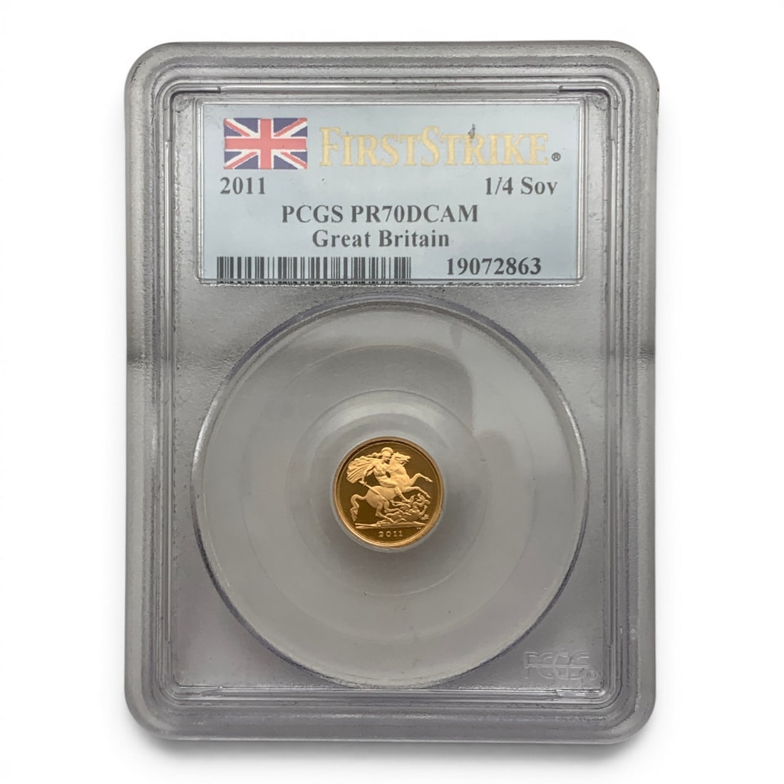 Pcgs 2011 Great Britain 1/4 Sovereign Gold Coin (1 of 2)