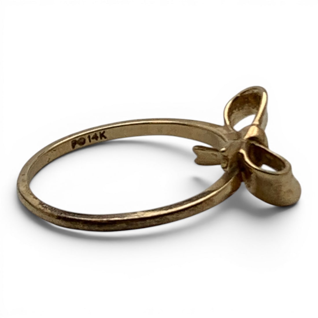 14k Yellow Gold Bow Ring - 5