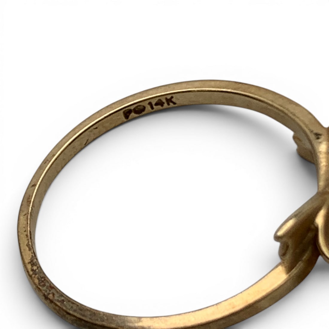 14k Yellow Gold Bow Ring - 7
