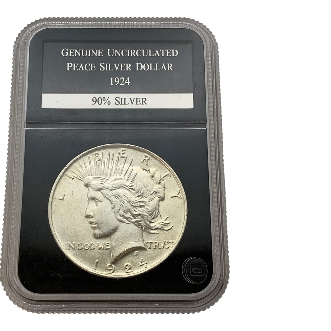 Pcs 1924 Silver Peace Dollar: In Pcs Graded Case - Genuine Uncirculated Peace Silver Dollar - 90% Silver Content