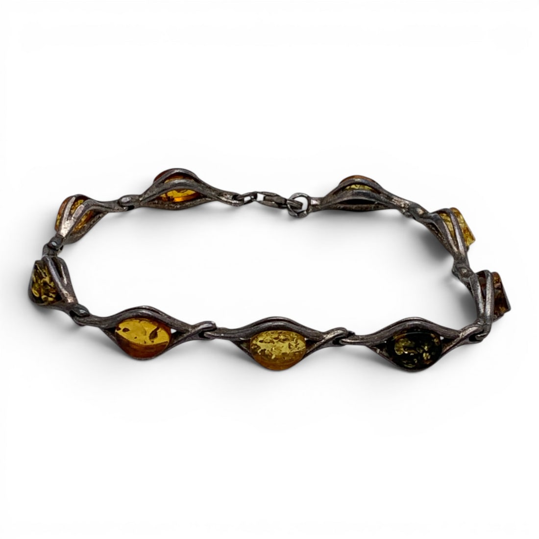 Sterling Silver & Amber Bracelet (1 of 4)
