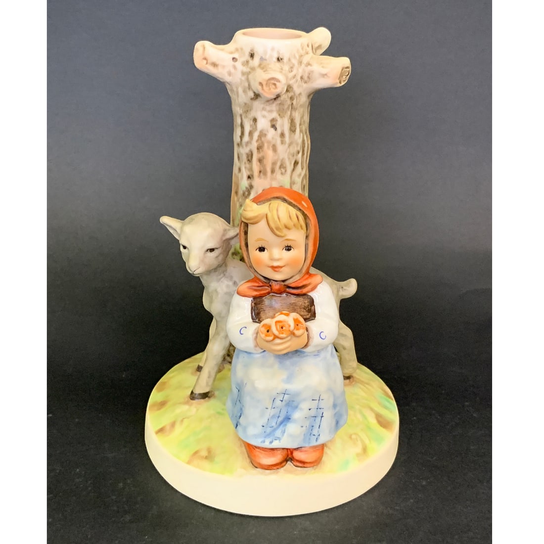 Vintage Goebel Hummel Candle Stick Holder: Vintage Goebel M. I. Hummel Porcelain W. Germany Candle Stick Holder Figurine Titled Good Friends Marked: Goebel, W. Germany, 1989, 6796 1/4" Tall
