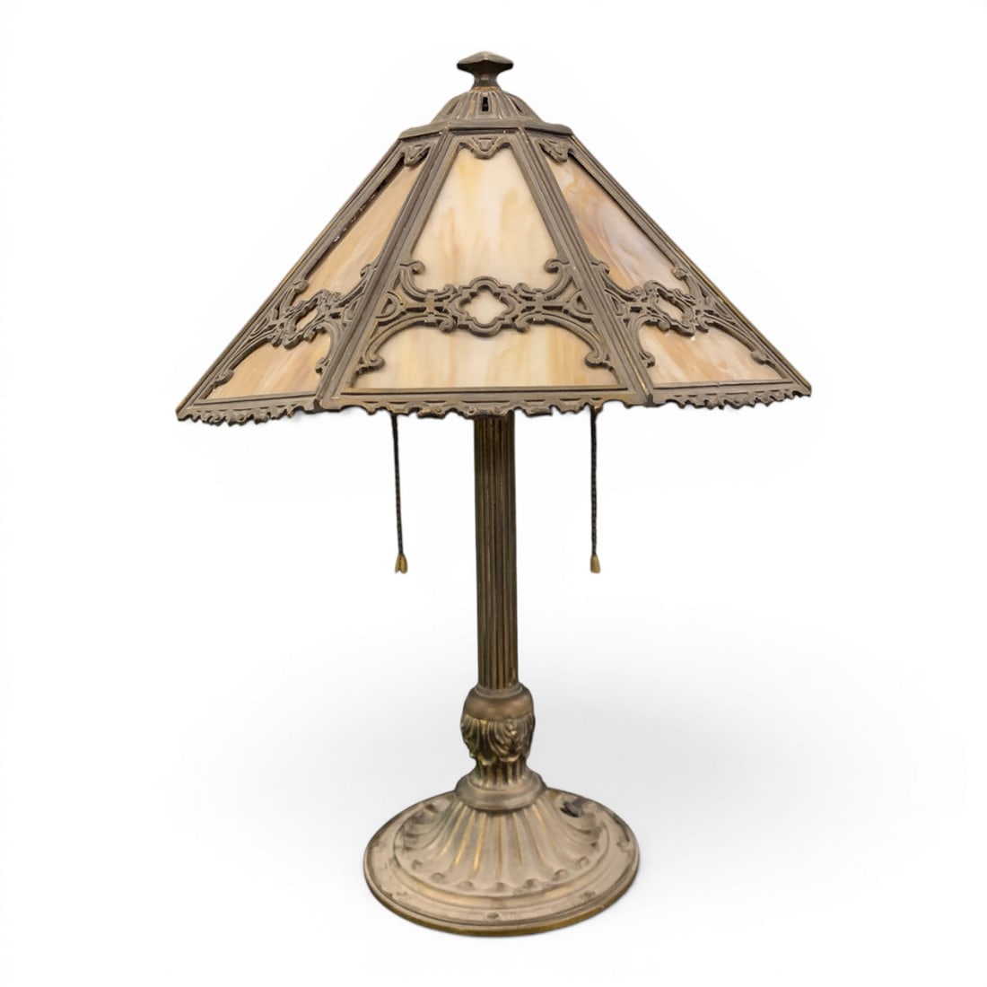 Antique Bradley And Hubbard Slag Glass Table Lamp (1 of 8)