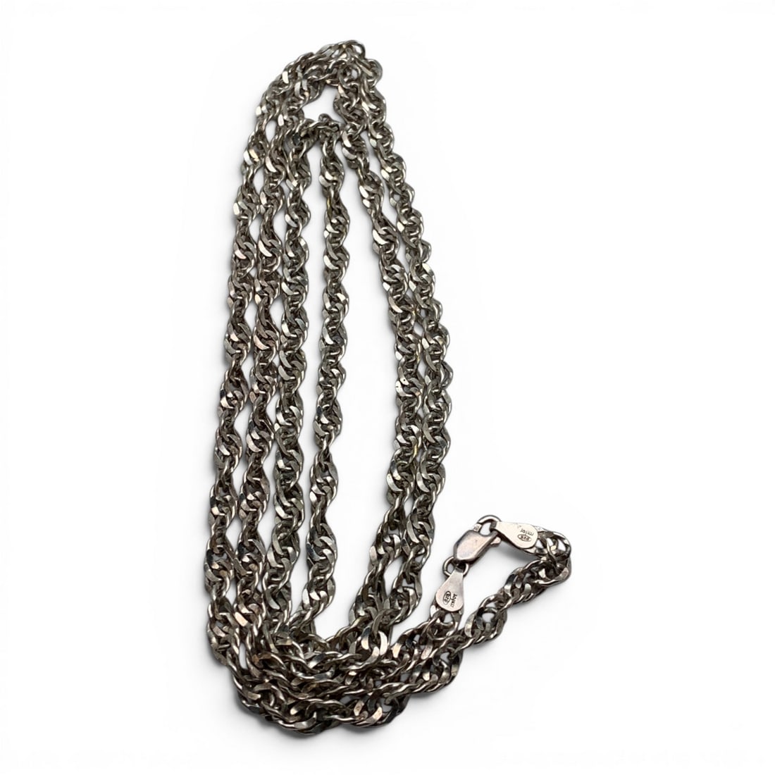 Sterling Silver Italian Necklace: Sterling Silver Italian Necklace Marked: 925 - 40" Long - 41.1 Grams