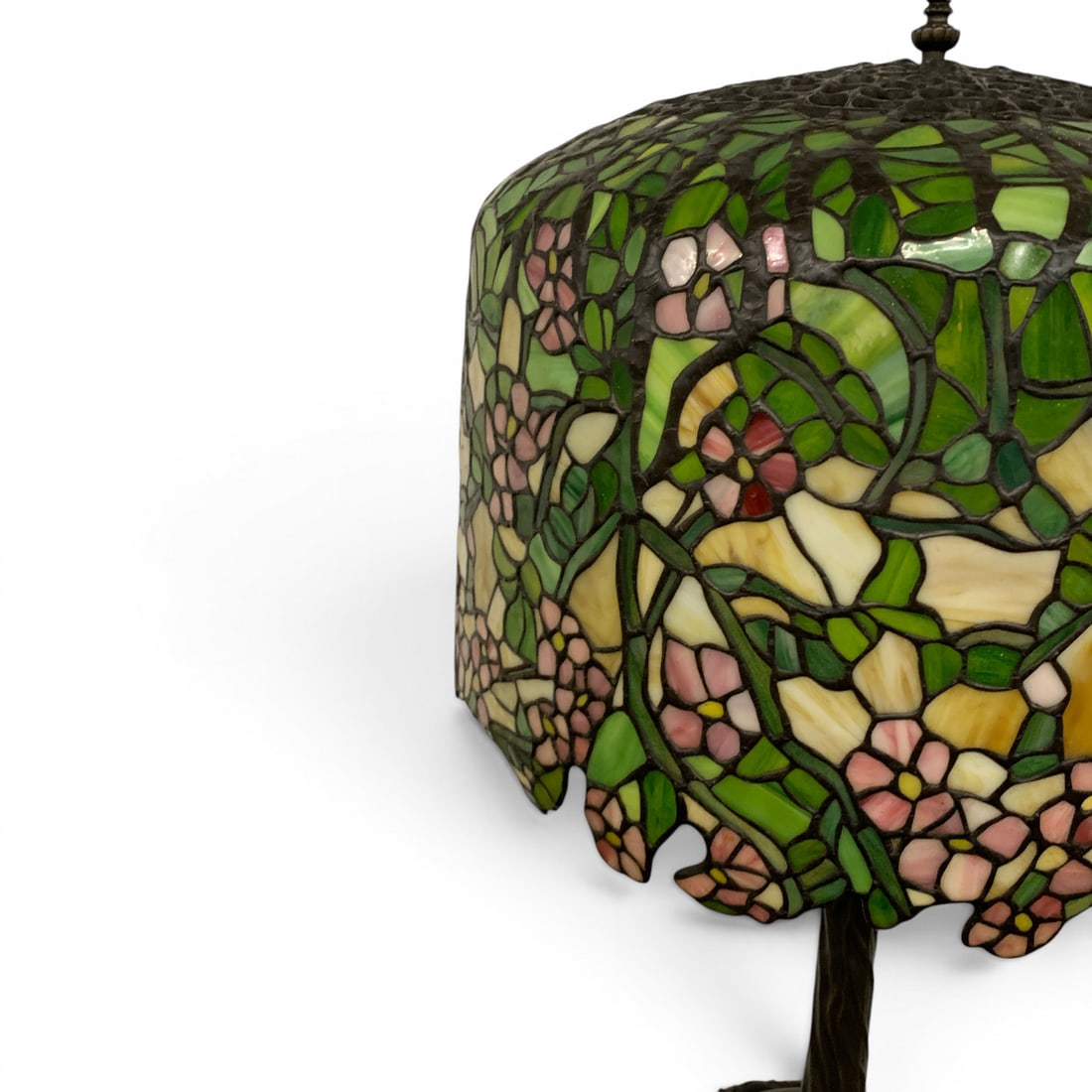 Large Leaded Glass Table Lamp - 4