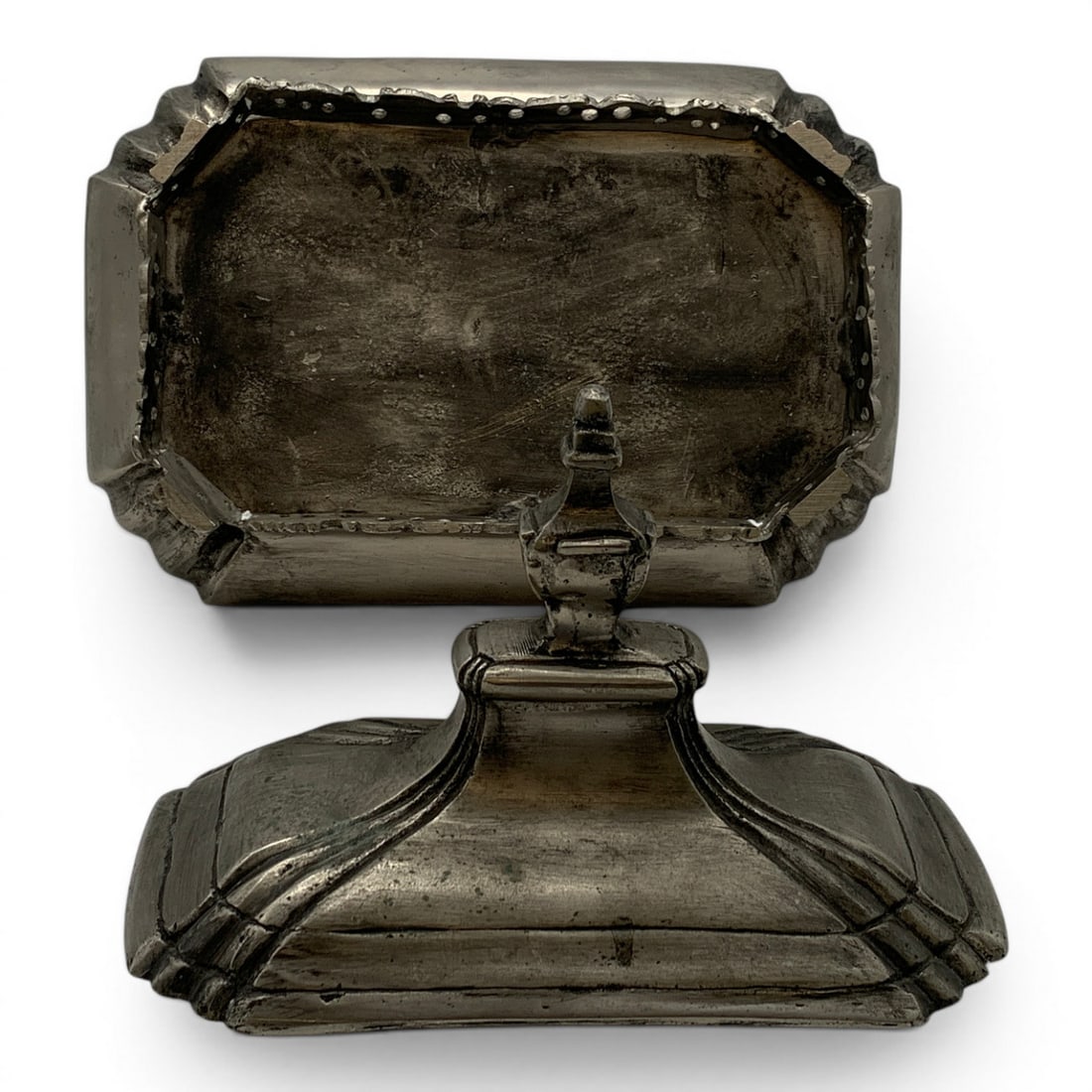 Antique Pewter Lidded Container - 10