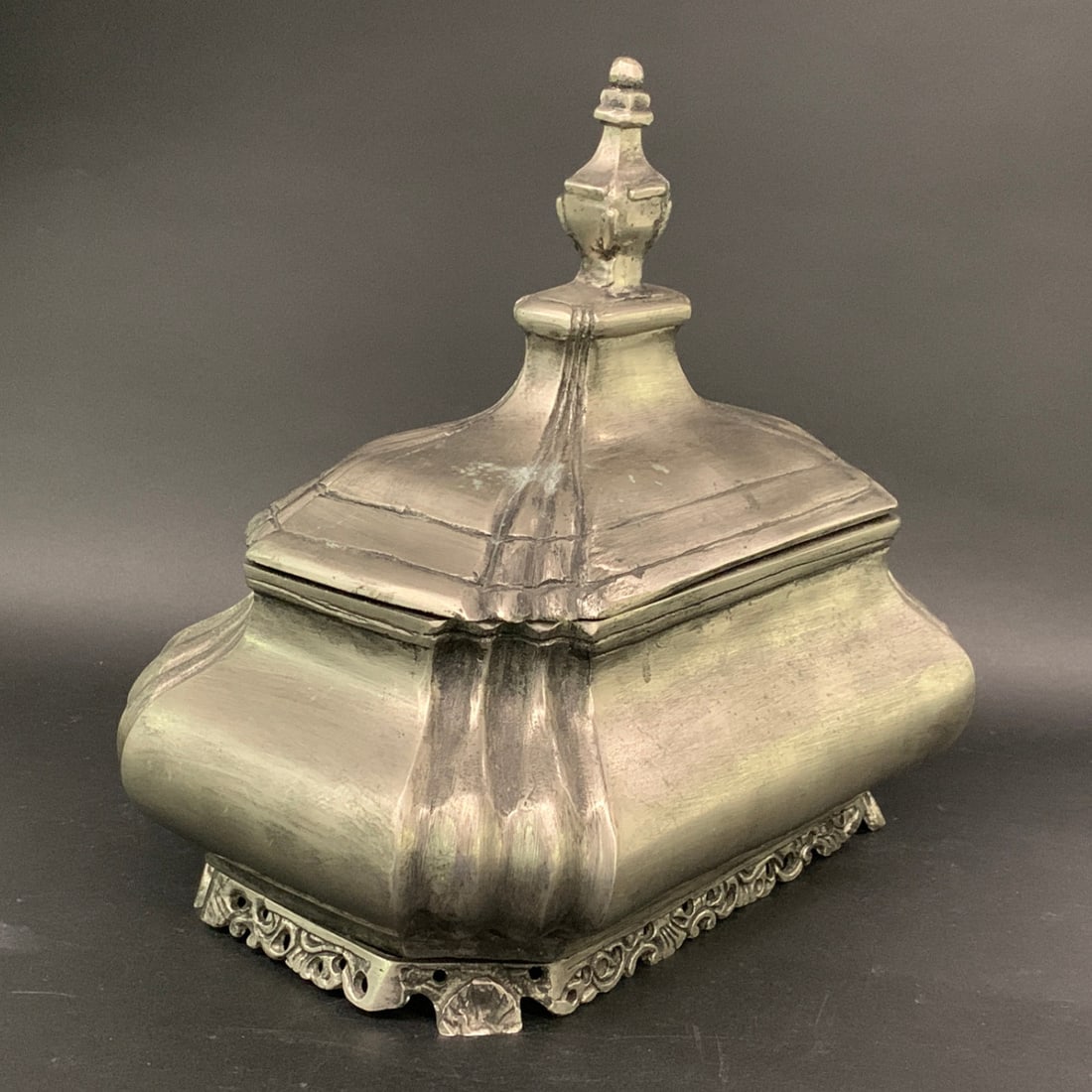 Antique Pewter Lidded Container - 2