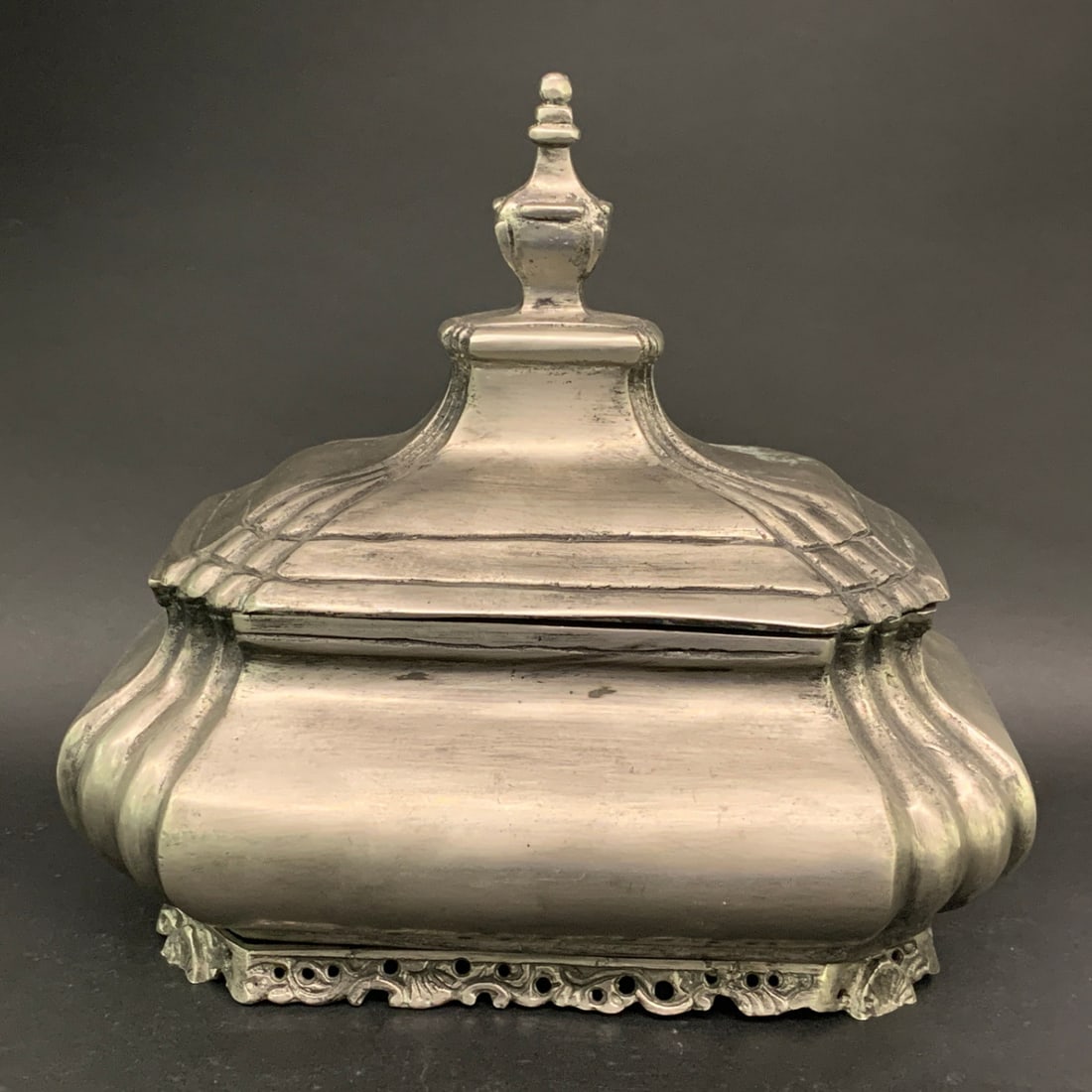 Antique Pewter Lidded Container - 3