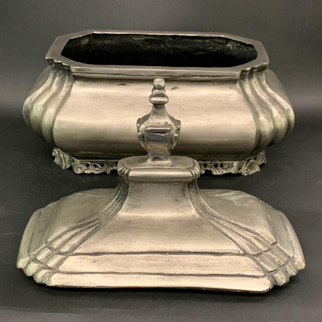 Antique Pewter Lidded Container - 4
