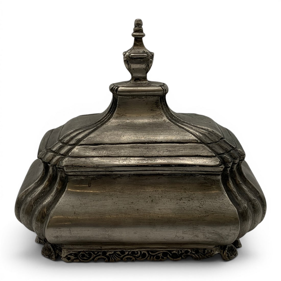 Antique Pewter Lidded Container - 6
