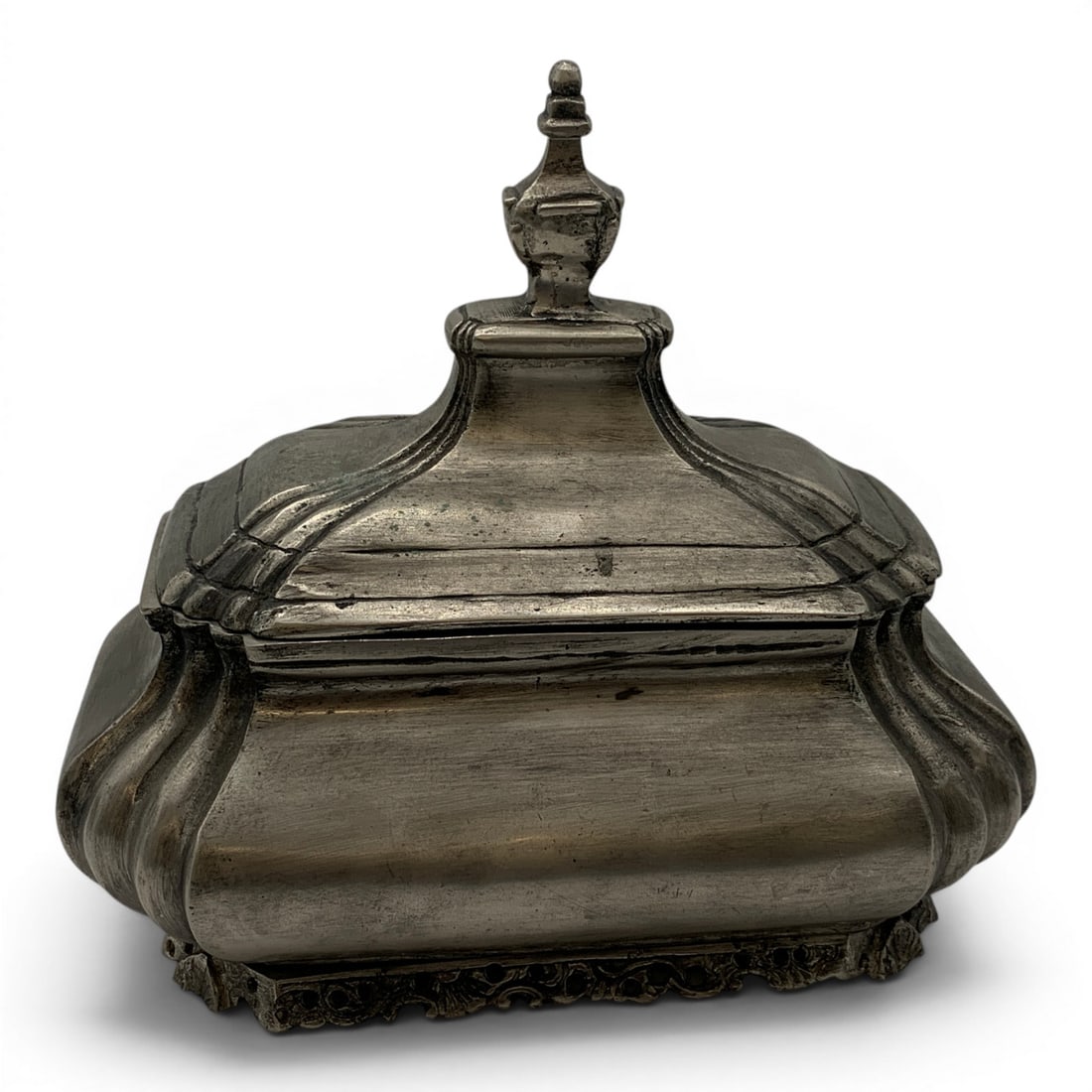Antique Pewter Lidded Container - 8