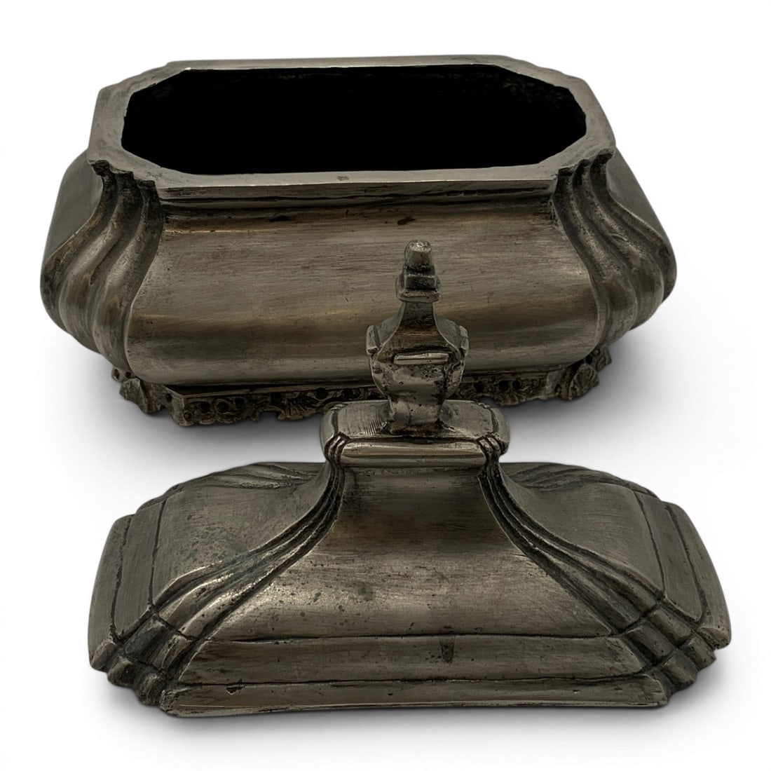 Antique Pewter Lidded Container - 9