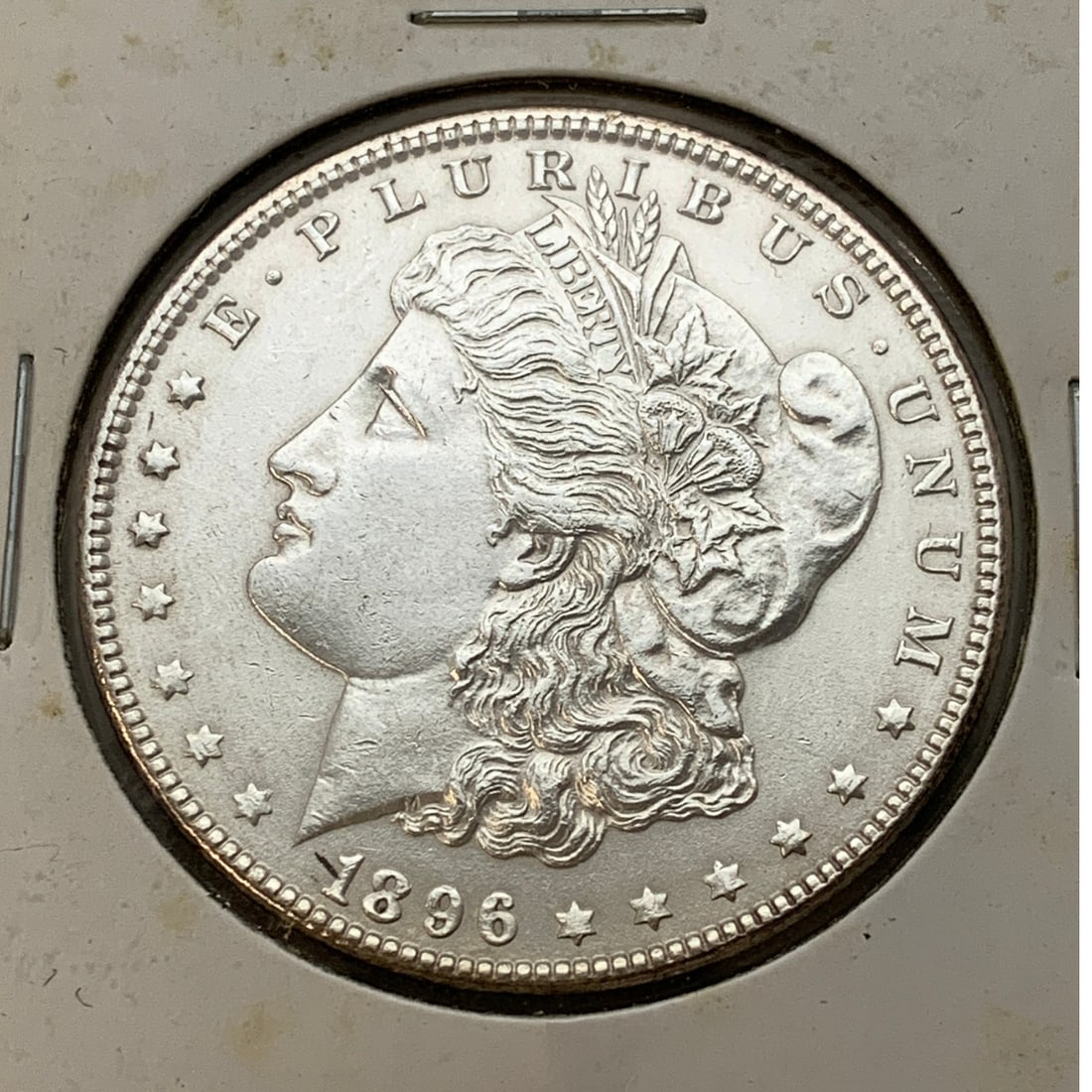 1896 Morgan Silver Dollar: 90% Silver ContentMarked On Reverse: United States Of America, One Dollar