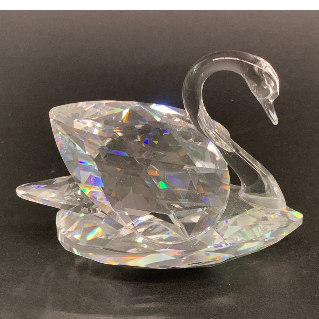 Swarovski Crystal Swan Figurine: Swarovski Crystal Swan FigurineBears Swarovski Mark On Bottom2" Tall - 3" Long