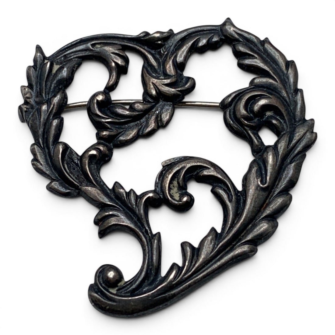 Sterling Silver Heart Pin - 4