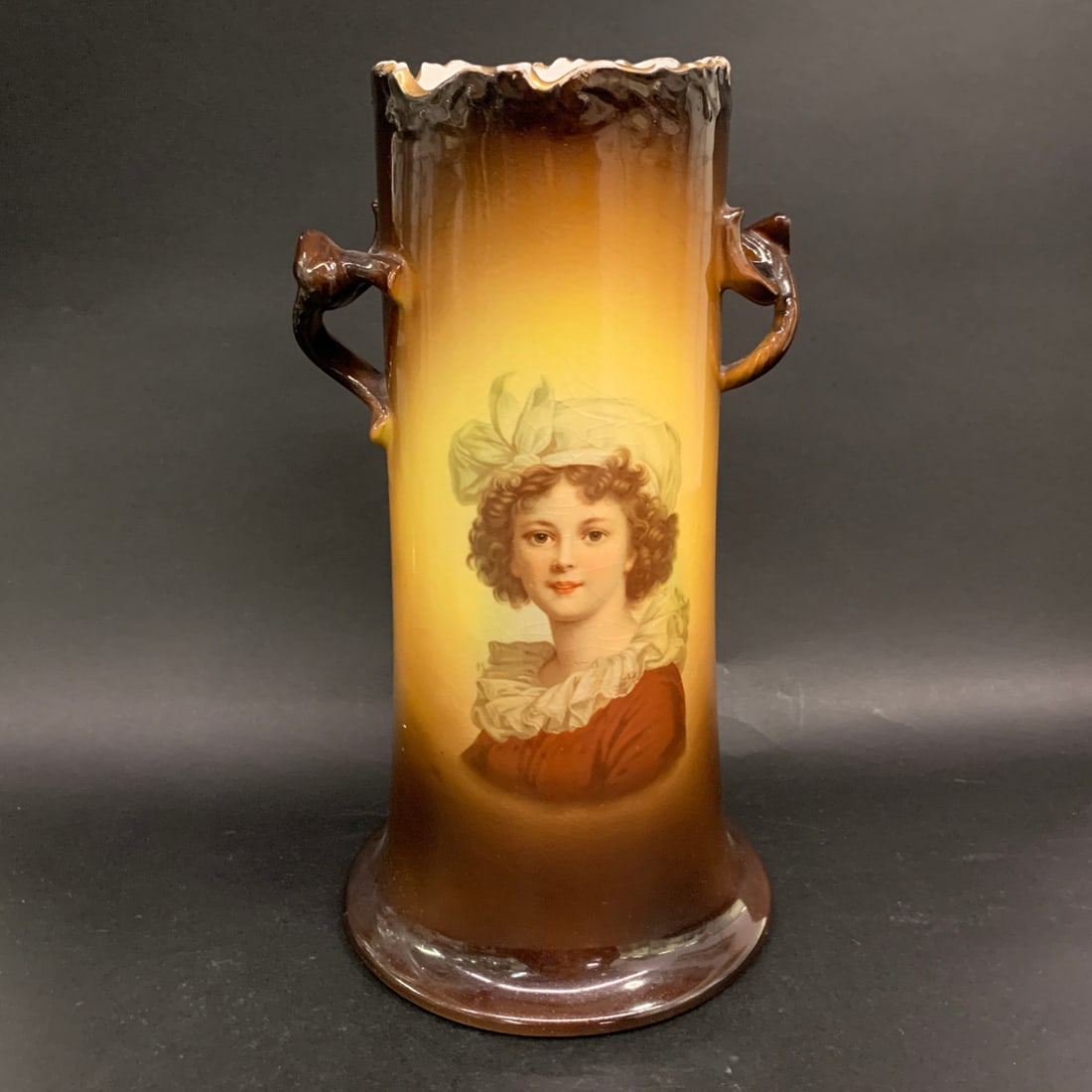Antique Warwick Ioga Hand Painted Portrait Vase: Antique Warwick Ioga Hand Painted Porcelain Portrait Vase Marked On Bottom: Ioga Warwick 10 1/2" Tall