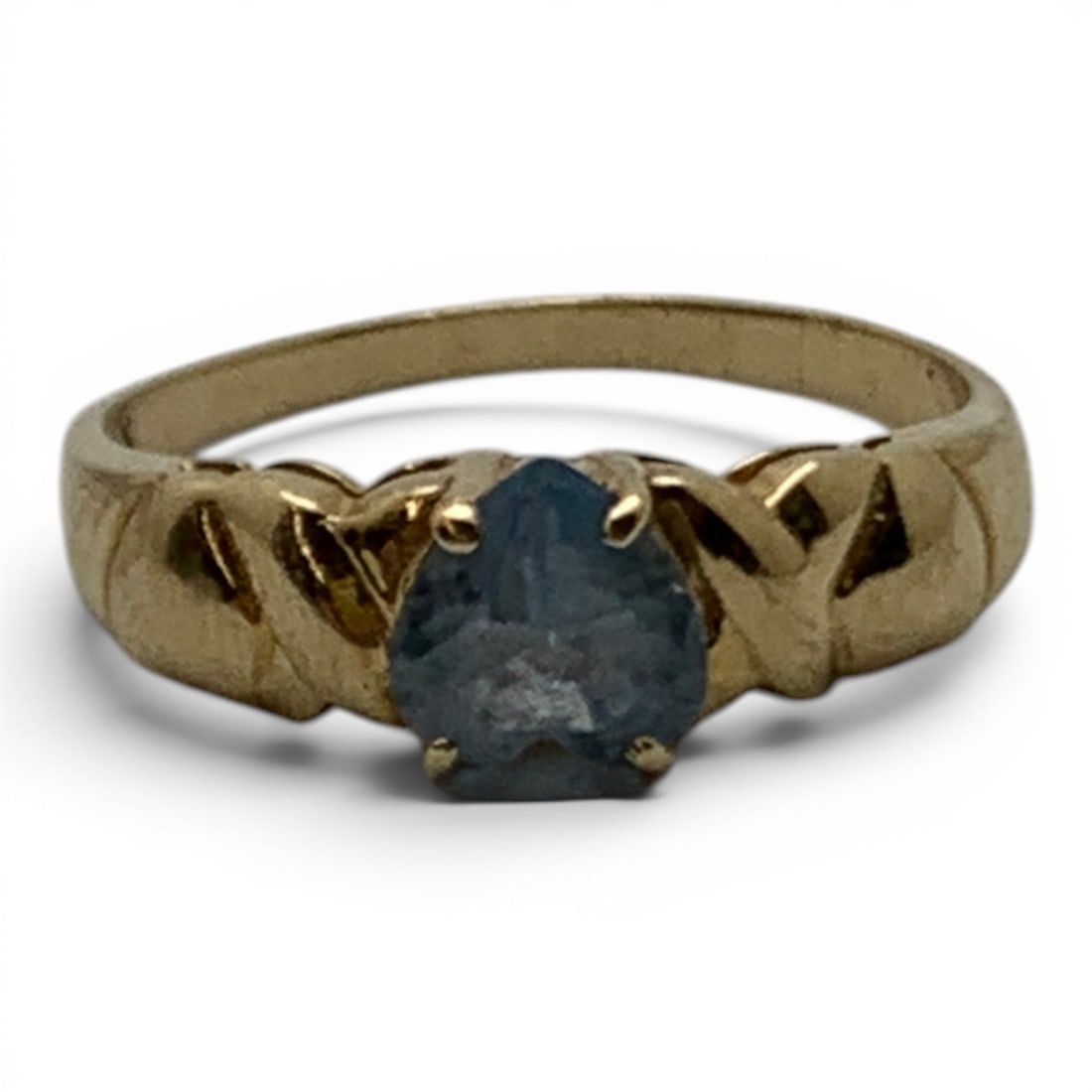 14k Yellow Gold & Blue Spinel Ring: 14k Yellow Gold Ring Featuring A Heart Shaped Blue Spinel GemstoneMarked 14k - Size 6.75 - 1.4 DwtGemstones Tested With Presidium Gem Tester Il - Berners Does Not Guarantee Authenticity Of Gemstones