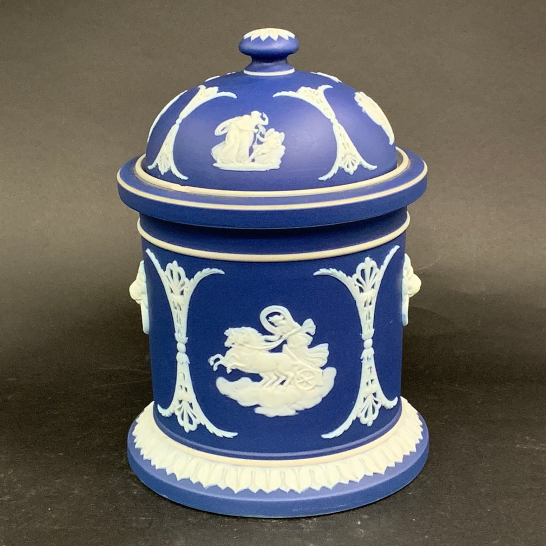 Wedgwood Blue Jasperware Lidded Tobacco Jar (1 of 12)