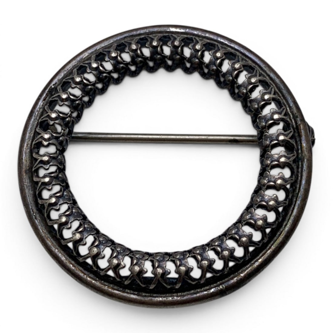 Sterling Silver Circular Pin - 4