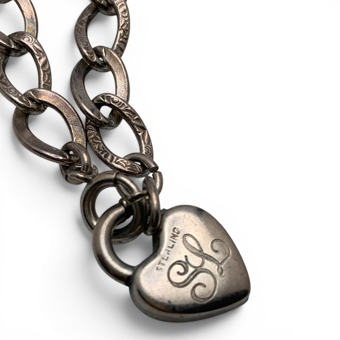 Sterling Silver Heart Lock Bracelet - 2