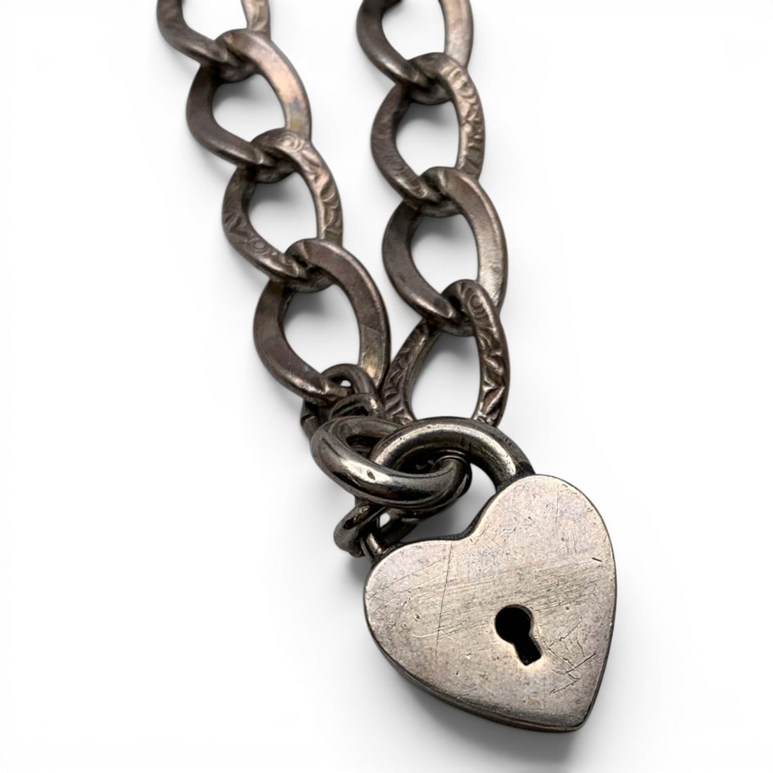 Sterling Silver Heart Lock Bracelet - 3