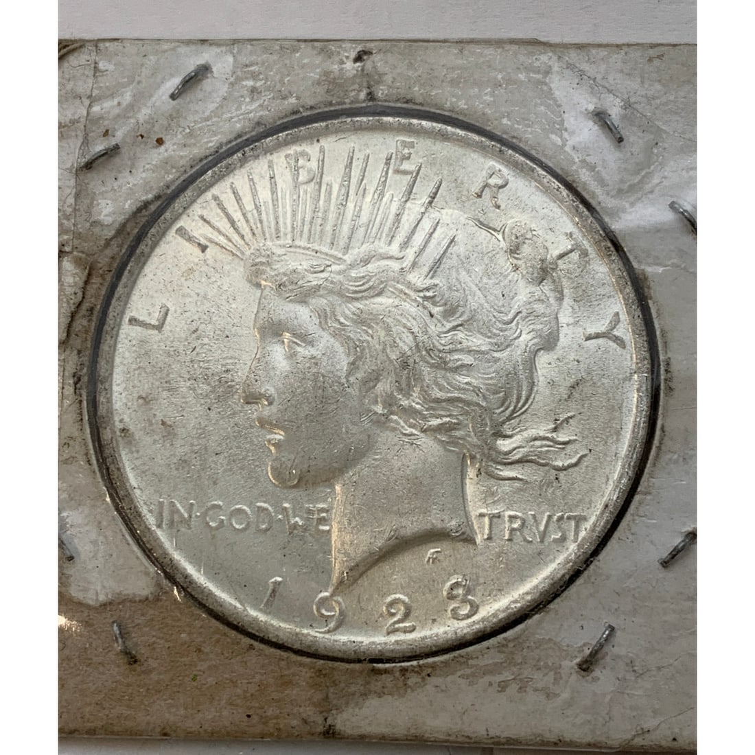 1923 Silver Peace Dollar: 90% Silver ContentMarked On Reverse: United States Of America, One Dollar