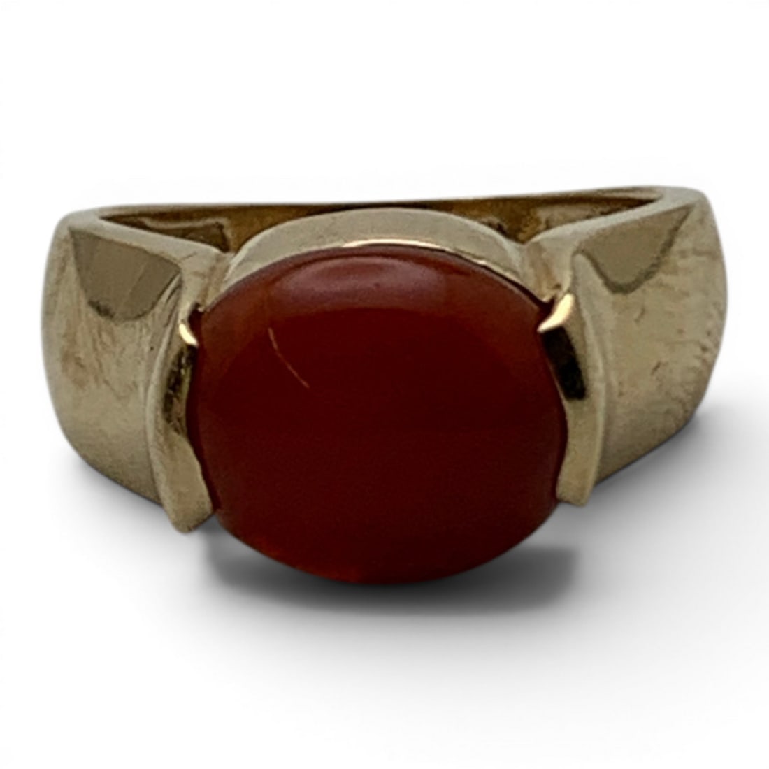 14k Yellow Gold & Carnelian Cabochon Ring (1 of 8)