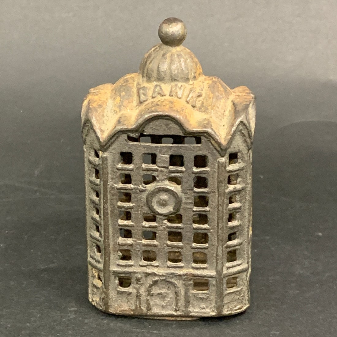 Antique Cast Iron Still Coin Bank: Antique Cast Iron Still Coin Bank4" Tall
