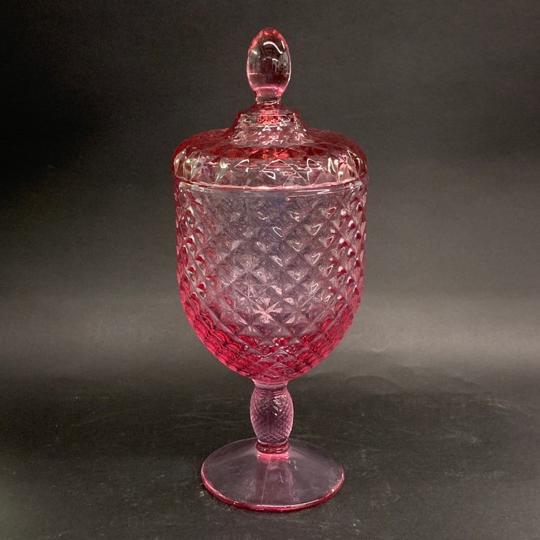 Pink Viking Glass Yesteryear Lidded Candy Dish (1 of 8)
