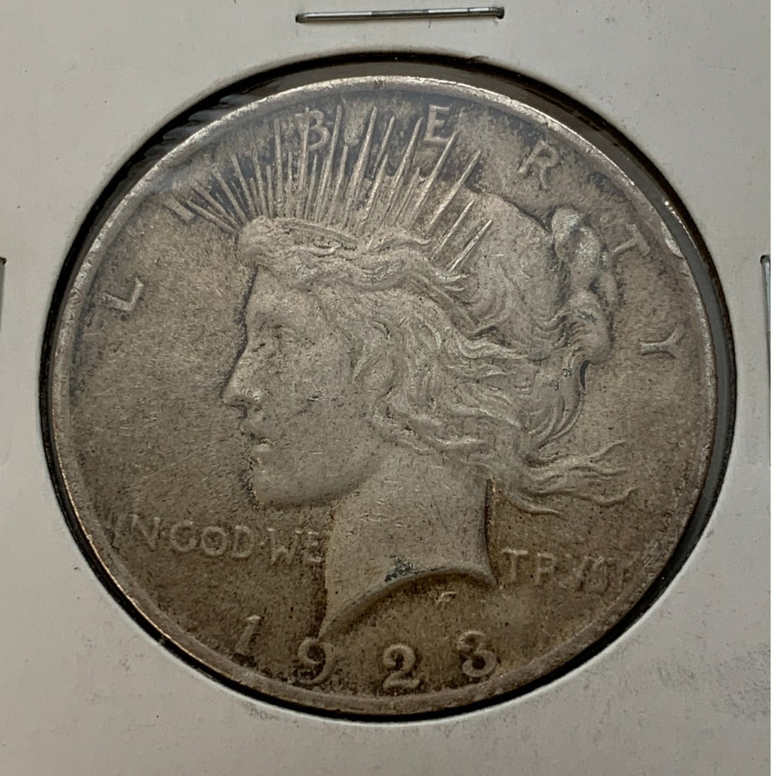 1923 Silver Peace Dollar: 90% Silver ContentMarked On Reverse: United States Of America, One Dollar