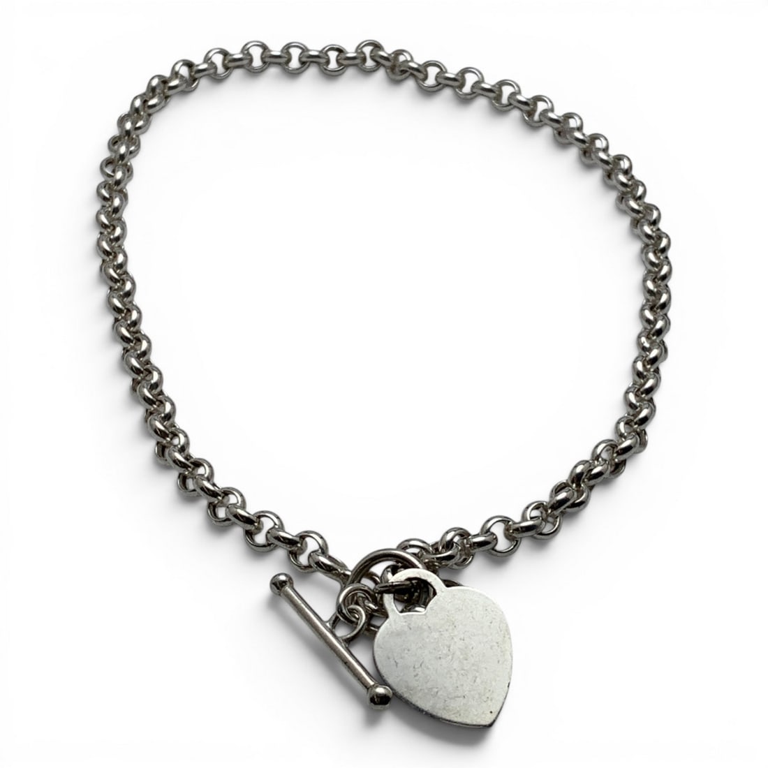 Vintage Italian Sterling Silver Necklace: Vintage Italian Sterling Silver Necklace Featuring A Heart Charm Marked: 925 Italy - 18 1/8" Long - 25.1 Grams