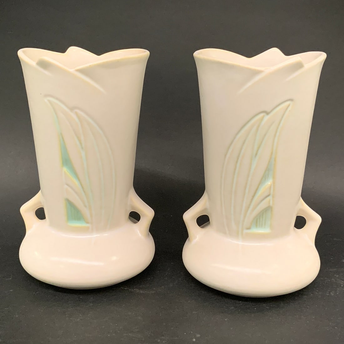 Pair Of Vintage Roseville Pottery Silhouette Vases (1 of 10)