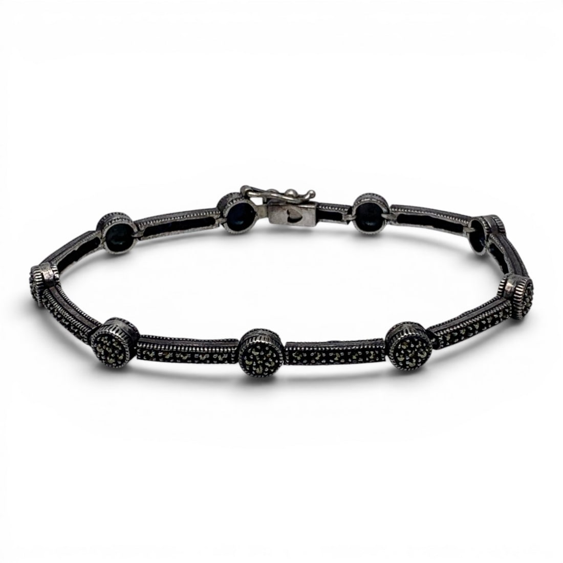 Sterling Silver & Marcasite Bracelet (1 of 5)