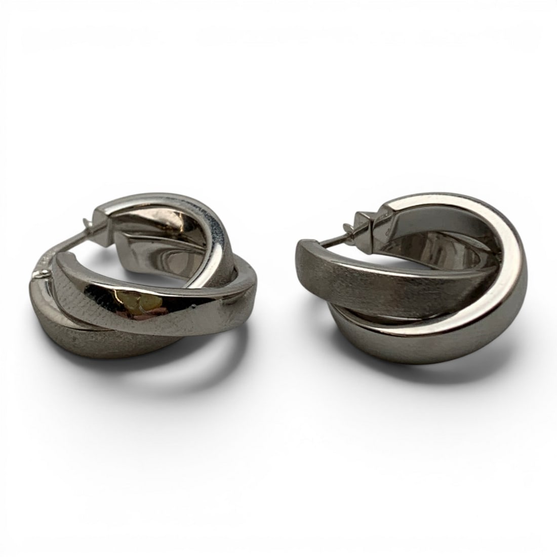 Pair Of 14k White Gold Hoop Earrings (1 of 7)