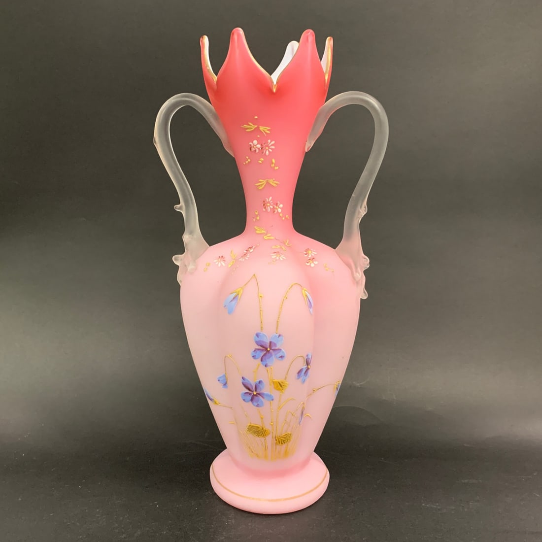 Victorian Style Hand Blown Pink Satin Glass Ewer (1 of 14)
