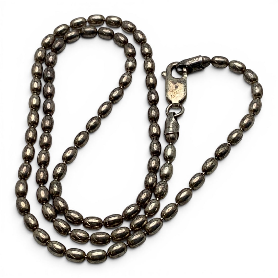 Vintage Sterling Silver Beaded Necklace (1 of 4)
