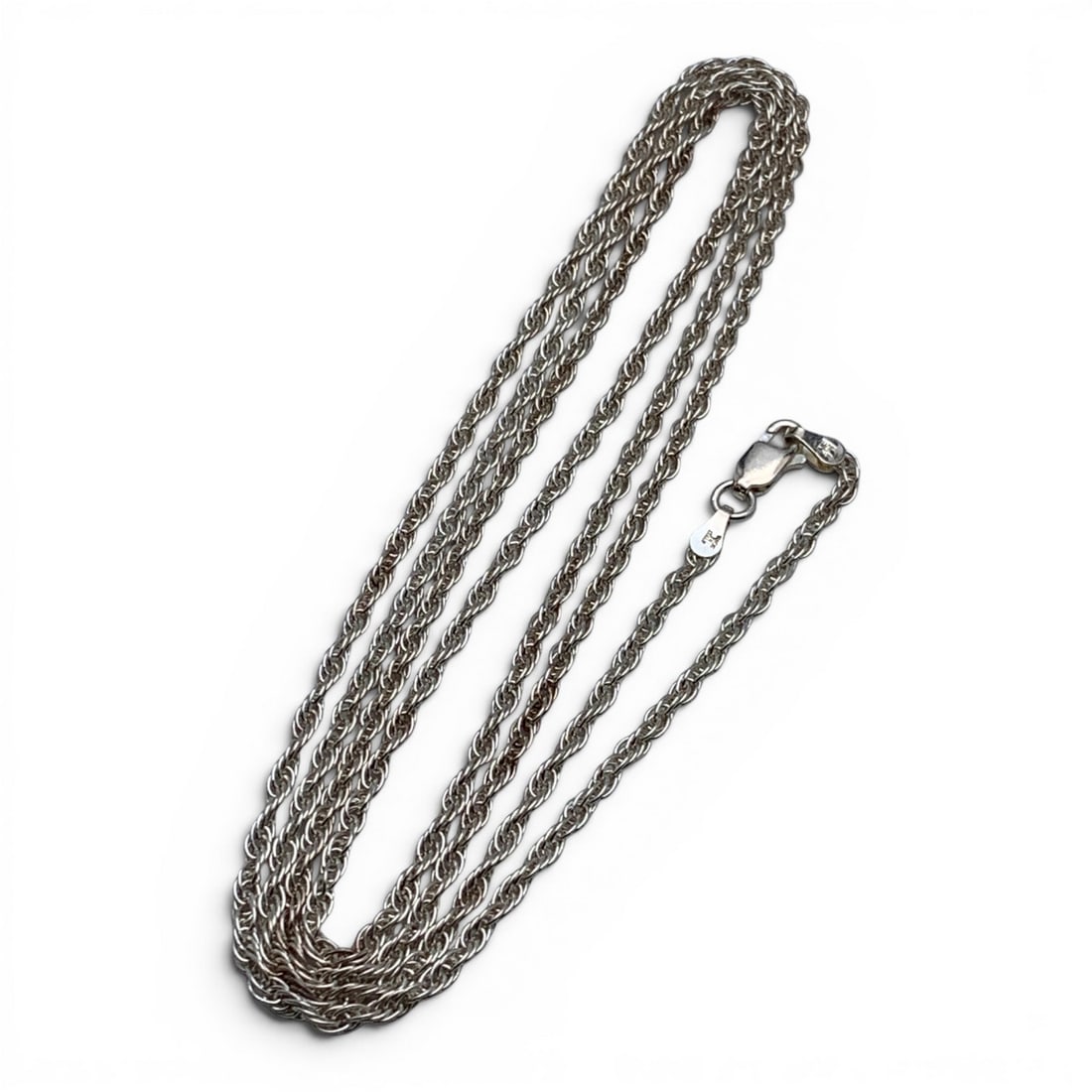Sterling Silver Italian Necklace: Sterling Silver Italian Necklace With A Rope Style Marked: 925 Italy - 34" Long - 10.1 Grams