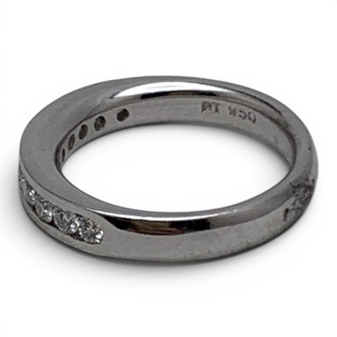 Platinum & White Sapphire Ring - 3