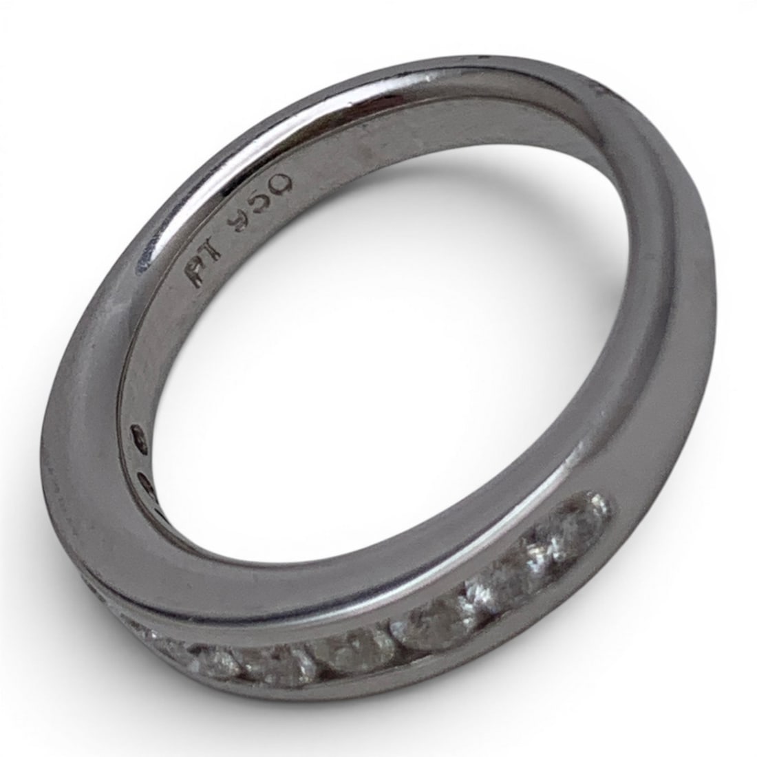 Platinum & White Sapphire Ring - 8