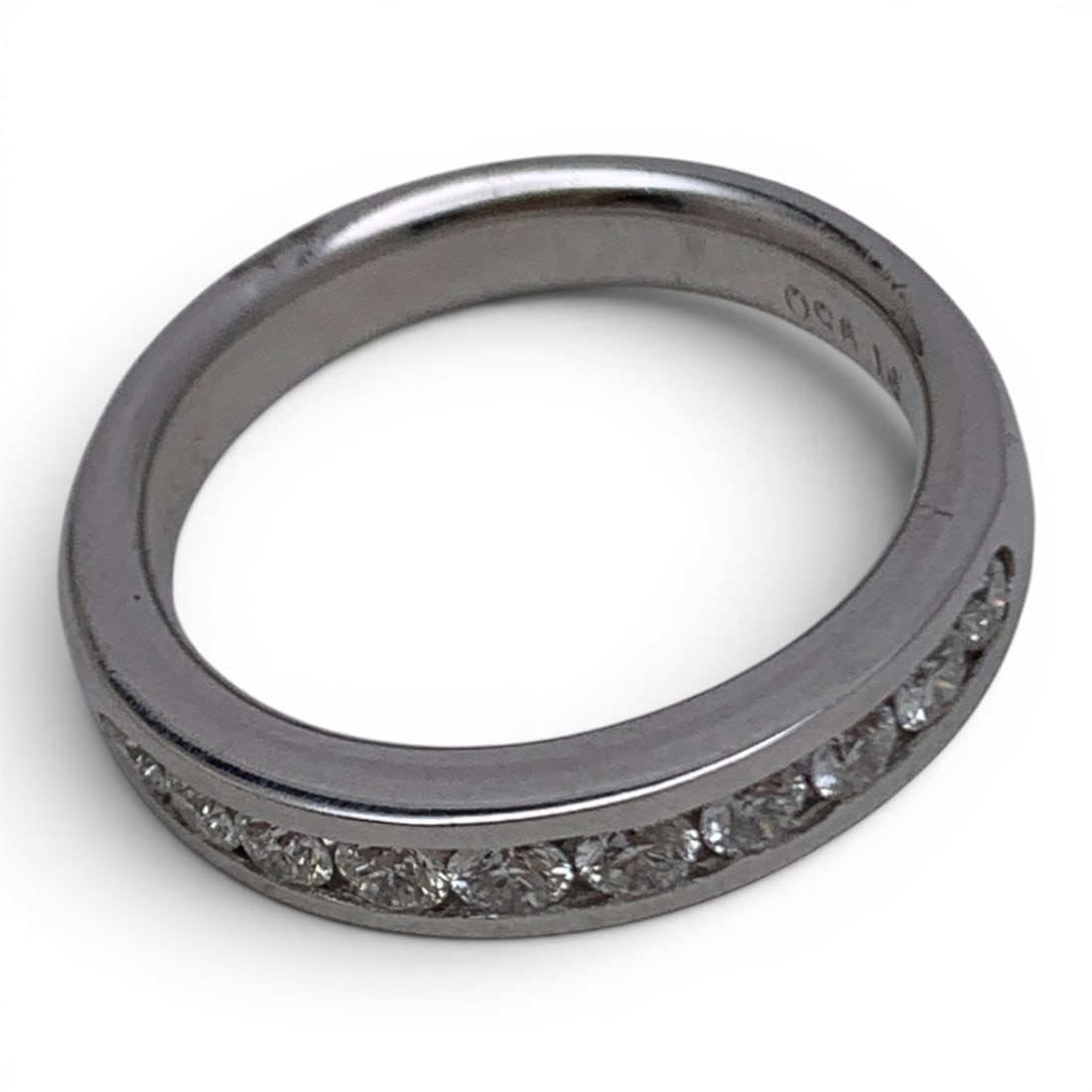 Platinum & White Sapphire Ring - 9