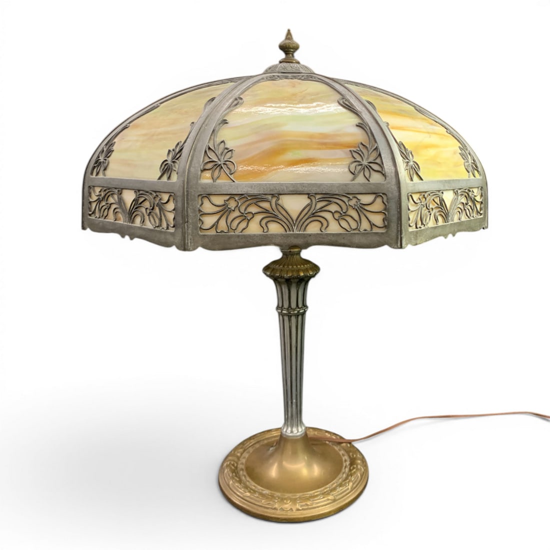 Antique Style Slag Glass Panel Table Lamp (1 of 15)